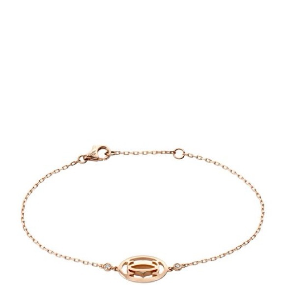 Cartier Double C de Cartier Diamond & 18k Rose Gold Logo Bracelet - Picture 4 of 7